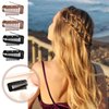 12 Pcs Wig Clip With Safety Pins 10-Teeth Hair Extension Snap Invisible Wig Combs Setting Clips to Secure Wig No Sew Hair Extension Clips for Woman Hijab Veil Hair Extensions Hairpieces (Black, Brown)