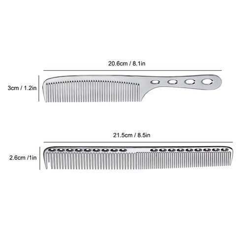 (2 pcs) Stainless Steel Hair Combs Anti Static Styling Comb Hairdressing Barbers Combs