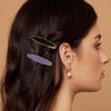 CHOISBEING Leather Hair Clip for Girl 2 Pack Cute Small Hair Clips for Women White Brown Tiny Hair Styling Pins