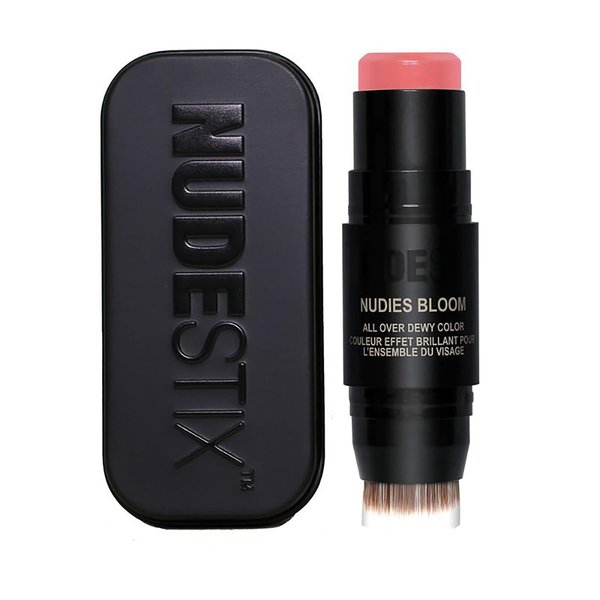 Nudestix Nudies Bloom Dewy and Radiant Cream Blush 3-in-1 All Over Face Colour For Cheeks, Eyes and Lips w/Blending Brush (Bohemian Rose)
