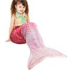Catalonia Kids Mermaid Tail Blanket, Super Soft Plush Flannel Sleeping Snuggle Blanket for Girls, Rainbow Ombre, Fish Scale Pattern, Gift Idea