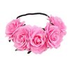 DNHCLL Rose Flower Crown Fake Flower Crowns Headbands For Women Girl Rose Floral Head Piece Hair Crown Pet Headband Flower Wreath (Pink)