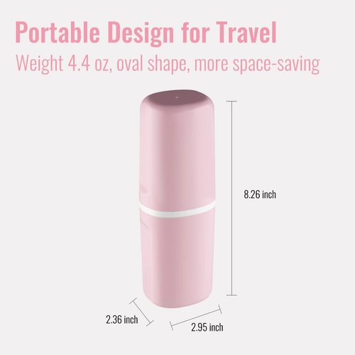 Toothbrush Travel case with Waterproof Travel Bag .Portable Toothbrush Holders Travel for Camping Travel Business School Home (Pink)
