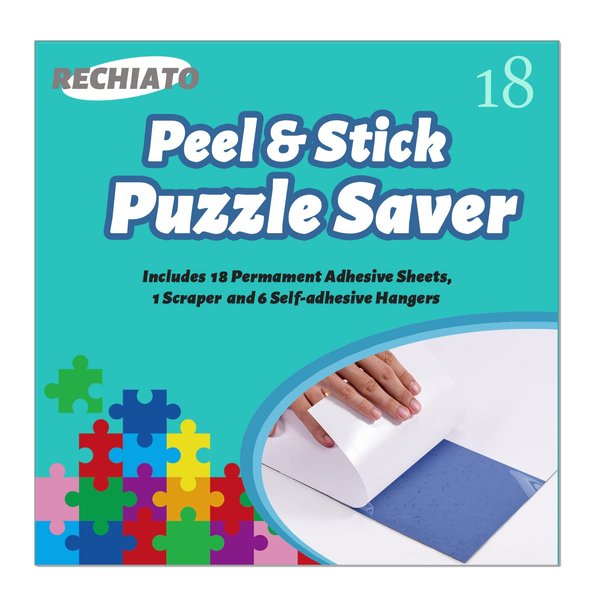 Preserve 3 X 1000 Puzzle Glue Sheets, 18 Sheets Puzzle Saver Peel and Stick, Puzzle Saver Sheets No Stress & No Mess, Puzzle Sticker Sheets Preserve Your Puzzle, Work Better with Puzzle Frame