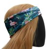 SAE99 Headband, Sweatband, Head Wrap, Soft Stretchy Headband, Sport Yoga Headband Fits All (Tropical Flamingo)