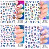 Nail Art Stickers, 12 Sheets Cute Cartoon 3D Nail Self-Adhesive Sticker Designs, Kawaii Nail Sticker for Women Kids Girls, Cute Anime Nail Transfer Decals Supplies, DIY Resin Nail Decal
