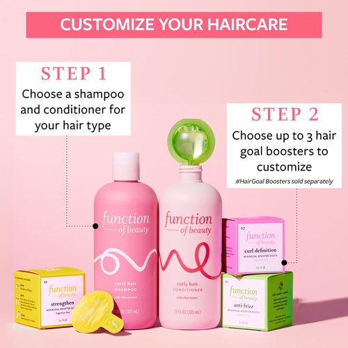 FUNCTION OF BEAUTY Curly Hair Conditioner Base, 22 oz - Sulfate-Free Conditioner Formulated with Shea Butter to Moisturize, Nourish and Enhance Natural Curls