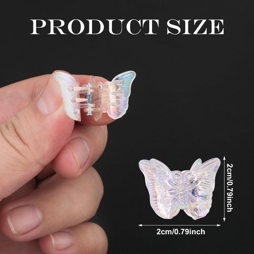 20pcs Mini Butterfly Hair Clips for Girls, Small Butterfly Claw Hair Clips Sparkly Colorful Hair Accessories for Baby Women (Fantasy Color)