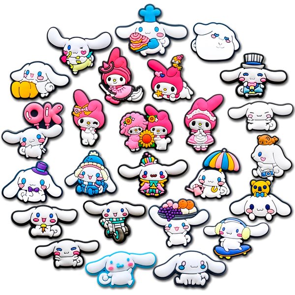 pocpockets 25Pcs Cartoon Shoe Charms for Clog, Cute Animal Charms Decoration for Kid Girl Party Favor Gifts