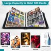 Xrunmix Trading Card Binder, 900 Pockets Card Sleeves with Zipper Card Display, Double Sided Pocket Sports Card Holder, Carry Case for Sports/Game Card(Black) (900 Pockets)