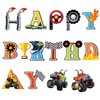 Monster Truck Banner Monster Truck Birthday Party Supplies Monster Truck Birthday Banner Cars Trucks Happy Birthday Sign Monster Truck Birthday Decorations Banner, Race Car Theme Party Supplies