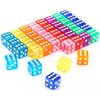 40pcs 6-Sided Game Dice Set Standard Game Dice for Broad Game Math Teaching Translucent Acrylic Game Dice with 8 Colors (5pcs/Set)