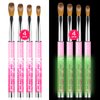 Saviland 4PCS Acrylic Nail Brush Set - Size 6/8/12/14 Glows in The Dark Acrylic Brushes for Nails, Professional Acrylic Nail Brushes for Acrylic Application & French Manicure Nail Art Brushes Home DIY