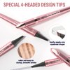 2024 New Magic Eyebrow Microblading Pen, 3D Waterproof Microblading Eyebrow Pencil Contouring Pen, 4-Tipped Precise Brow Pen, Natural Long-Lasting Fine Stroke (Dark Brown)