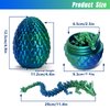 Pigmiss 3D Printed Dragon Egg Crystal Dragon Fidget Toy Full Articulated Dragon Mystery Dragon Eggs with Dragon Inside Home Office Desk Decor Gifts Toys (Laser Green)