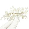 PRETTYLIFE White Flower Hair Piece Bridal Headpieces Pearl Floral Hair Comb Accessories for Wedding Women Girls (Silver Vine)