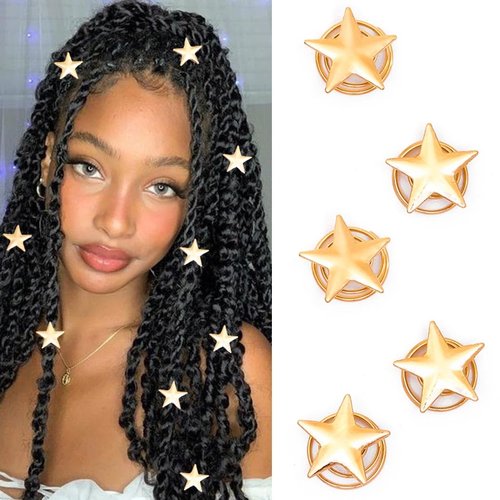 BARTOSI Star Hair Clips Gold Star Hair Pins Cute Decorative Hairpins Braid Hair Accessories for Women and Girls (Pack of 5)