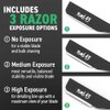 Tomb 45 Triple Cartridge Razor Holder | Disposable Razor Safety Handle For Barbers | 100% Metal Grip & 3 Adjustable Blade Exposure Options For Shaving (Black)