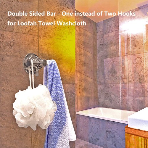 BOPai Stylish Suction Cup Hooks for Shower Loofah Towel Washcloth, Relocatable Holder