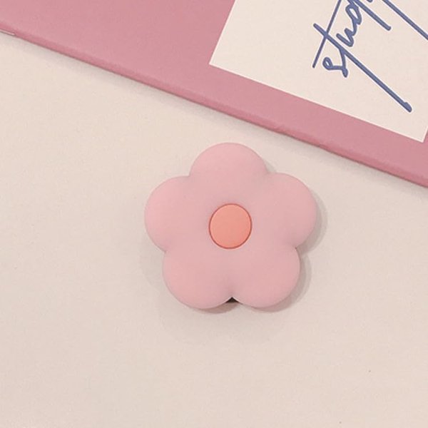 Pink Cute Solid Color Daisy Flower Design Collapsible Mobile Phone Grip Stand Holder for Smartphone Tablet Cell Phone Accessory, Cell Phone Grips, Grips