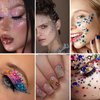 1500 Pcs Hair Gems Self Adhesive Rhinestones for Makeup 15 Colors Rainbow Rhinestones Face Jewels Eyes Face Gems Stick On (Crystal)