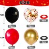 Red and Black Balloon, 60 Packs 12 Inch Red Black and Gold Balloon, Black Red Balloons for Casino Theme Party Decorations Graduation New Year Party Birthday Decorations
