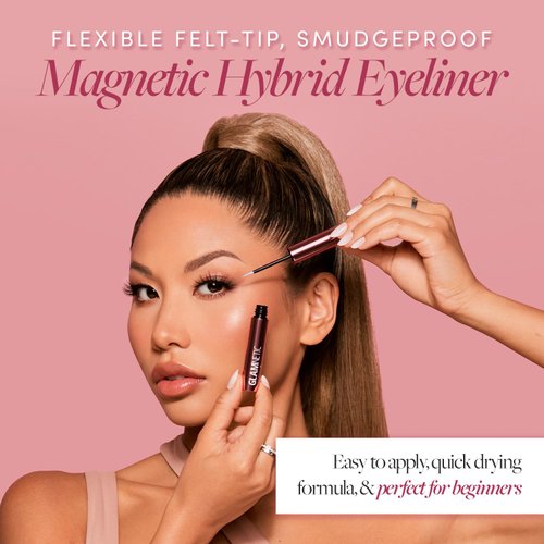 Glamnetic Hybrid Magnetic Eyeliner, Liquid Clear, for Eyelashes - Waterproof & Smudge Proof Liner | All-Day Hold for Magnetic Lashes, Quick-Drying, Paraben-Free 0.025 fl oz