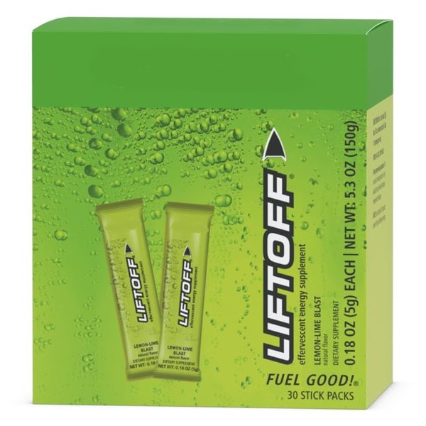 Herbal Lemon Lime Blast LIFTOFF Instant Energy Drink for Natural Boost of Energy (30 Stick Packs)