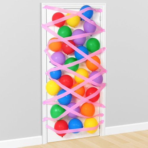Hungdao Balloon Drop Net Balloon Netting Decoration for Kids 30 Balloons Drop Bag with Sheet Kit for Door Colorful Rainbow Balloon Avalanche for Kids Birthday Christmas Party Supplies