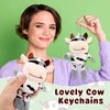 24 Pack Mini Plush Cow Toy Stuffed Farm Cow Animal Toys Small Plush Cow Keychain for Birthday Gift Cow Party Favors Decor Backpack Handbag