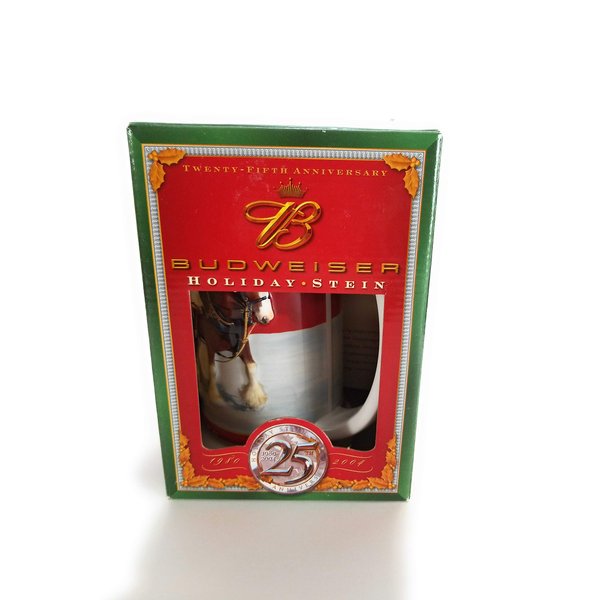Budweiser Holiday Stein 25 Years Souvenir Mug by Anheuser-Busch