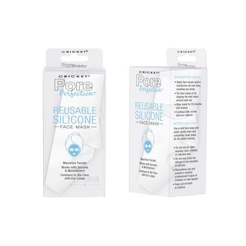 Cricket Pore Perfection Reusable Silicone Daily Face Mask, Essential Tool Beauty Facial, Bundle of 2, Silicone