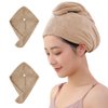 AGKXHDEC 2 Packs Microfiber Towel, Hair Turbans for Wet Hair, Drying Hair Wrap for Women (Brown,Brown)