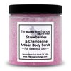 The Soap Exchange Sea Salt Body Scrub - Strawberries & Champagne Scent - Hand Crafted 8 fl oz / 240 ml Natural Artisan Skin Care, Shea Butter, Exfoliate, Moisturize, & Protect. Made in the USA.