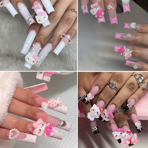 Cute Nail Charms 3D Cute Nail Art Charm Flatback Cartoon Design Charms Kawaii Nail Rhinestone Nail Jewelry for Nail Art Decorations Cute Anime Nail Charms for Nail DIY Craft Phone Case 40Pcs
