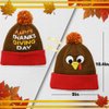 DINESIL Thanksgiving Turkey Beanie Hat, Cute Turkey Beanie Cap Pom Pom Turkey Knitted Hats for Kids Women and Man Thanksgiving Party Cosplay Dress Up Party Decorations Accessory