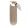 Fshine Wire Hair Extensions Human Hair Invisible Wire Extensions 80g Hairpiece Natural Real Hair Extensions Ash Blonde Highlighted Bleach Blonde Secret Hair Extensions with Transparent Line 18 Inch