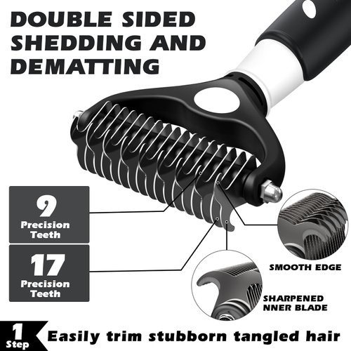 Augwind 6PCS Dog Grooming Kit I Dog Brush for Shedding I Slicker Brush For Dogs I Dog Comb I Cat&Dog Nail Clipper with Nail File I Dog Bath Brush I Premium Pet Supplies Set (Cute Penguin Design)