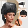 Adjustable Hair Drying Hoods， Net Plopping Cap with Drawstring for Drying Curly Hair， Plopping Cap Curly Hair with Drawstring，Double tube hair dryer cap（2-piece set）