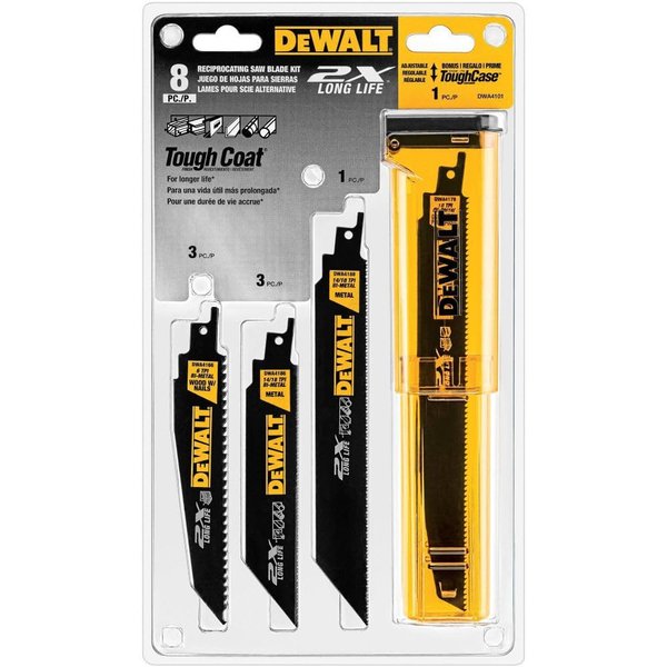 DEWALT - DWA4101 Reciprocating Saw Blade Set, Wood/Metal Cutting, 8-Pack (DWAR8SETCS)
