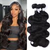 SilkSleek 12A Body Wave Bundles Human Hair 12 14 16 Inch 100% Unprocessed Brazilian Virgin Human Hair Quick Weave Bundles Glossy Hair Body Wave 3 Bundles Deals Raw Human Hair Extensions for Women