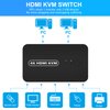 DGODRT HDMI USB KVM Switch 2 Port Selector Box for 2 Computers Share Keyboard Mouse Printer and 1 HD 4K Monitor, 2 KVM Cables Included