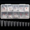 Vodisa Clear Nail Tips 500pcs Acrylic Fake Nails with Storage Case 10 Sizes Long False Nail for Lady Nail Salons and Home DIY Nail Art (French Coffin Nails)