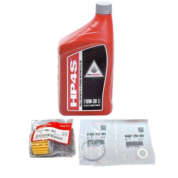 OEM 10W30 Synthetic Oil Change Kit Compatible with Honda Grom 125 CMX125 Monkey Super Cub 125 OEM Oil Filter O Ring & Washer