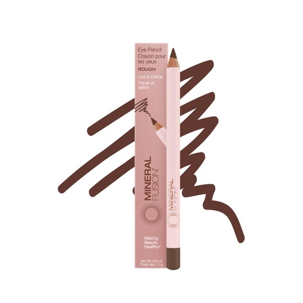Mineral Fusion Eye Pencil, Light Brown Eyeliner with Soothing Chamomile, Meadowfoam & Vitamin E, Velvety Smooth, Hypoallergenic Eye Makeup, Line & Define, Long-Lasting Eyeliner Pencil, Rough, 0.04 Oz