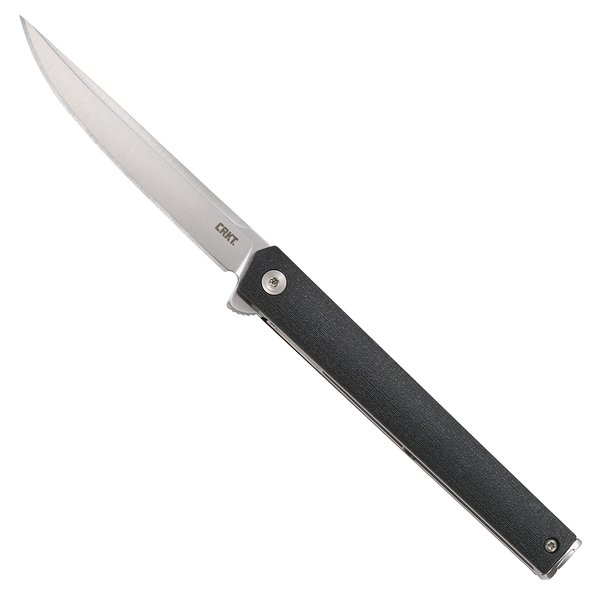 CRKT CEO Flipper EDC Folding Pocket Knife: Low Profile Gentleman's Knife, Everyday Carry, Satin Blade, IKBS Ball Bearing Pivot, Liner Lock, Glass Reinforced Fiber Handle, Deep Carry Pocket Clip 7097