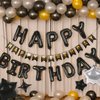 CANREVEL Happy Birthday Banner 13pcs 16 Inch Mylar Foil Letters with 12pcs Star Balloons Birthday Party Decorations for Kids and Adults - 3D Black