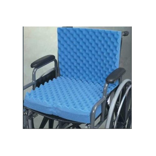 Complete Medical 1960A 18 in. x 32 in. x 3 in. Eggcrate Wheelchair Cushion with Back