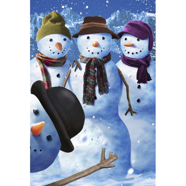 Toland Home Garden 1010820 Snowman Photobomb Winter Flag 28x40 Inch Double Sided For Outdoor House Yard Decoration