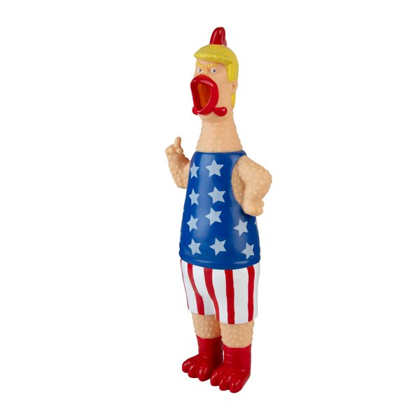 Investology Squawking President - Fun Rubber Chicken Duck Noise Maker and Squeeze Toy - Stress Relief Novelty President Merchandise Collectible Sensory/Fidget Toy and Trumpinator Gag Gift